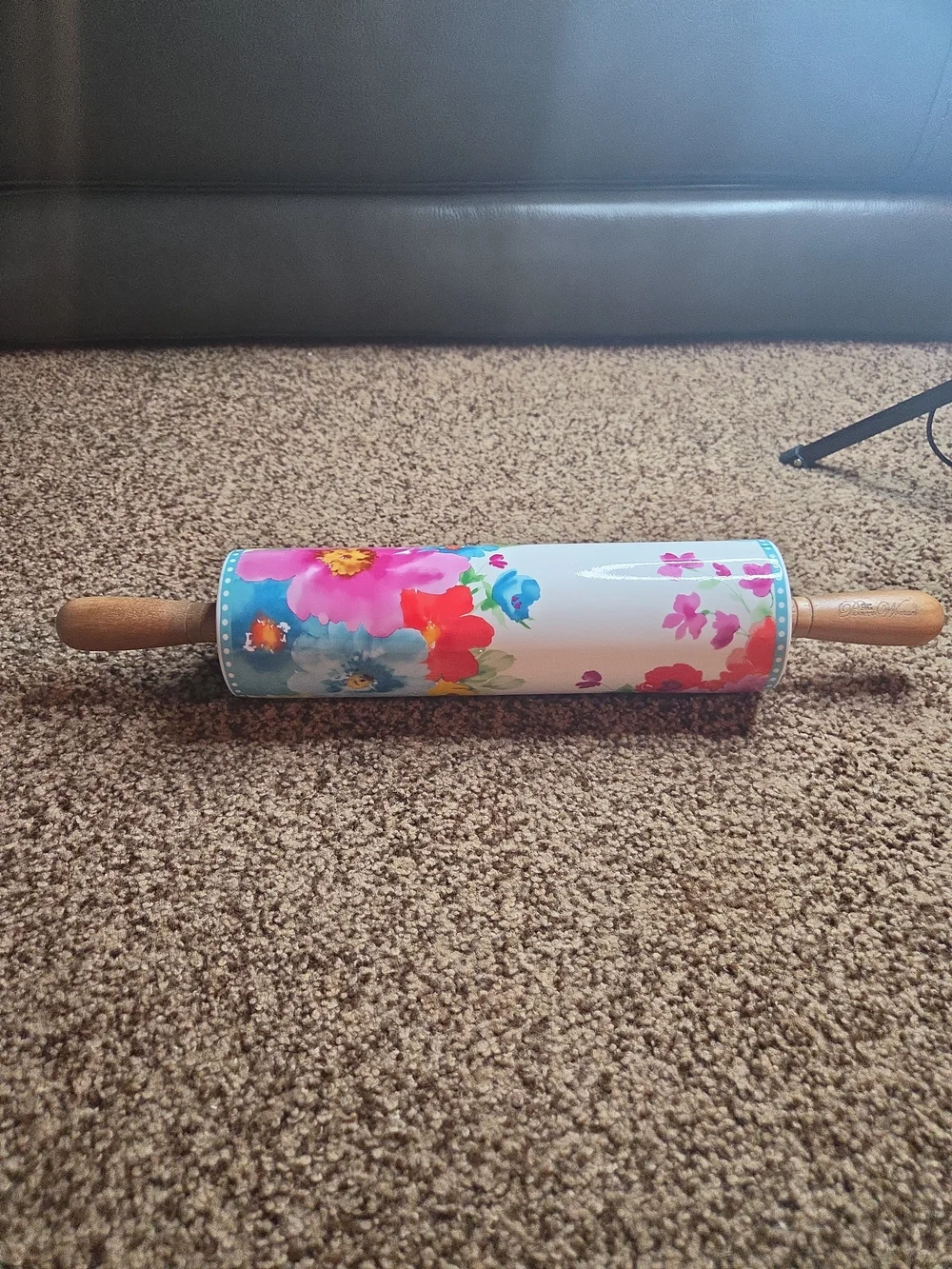 Pioneer Woman Breezy Blossom Ceramic Rolling Pin Retired Design